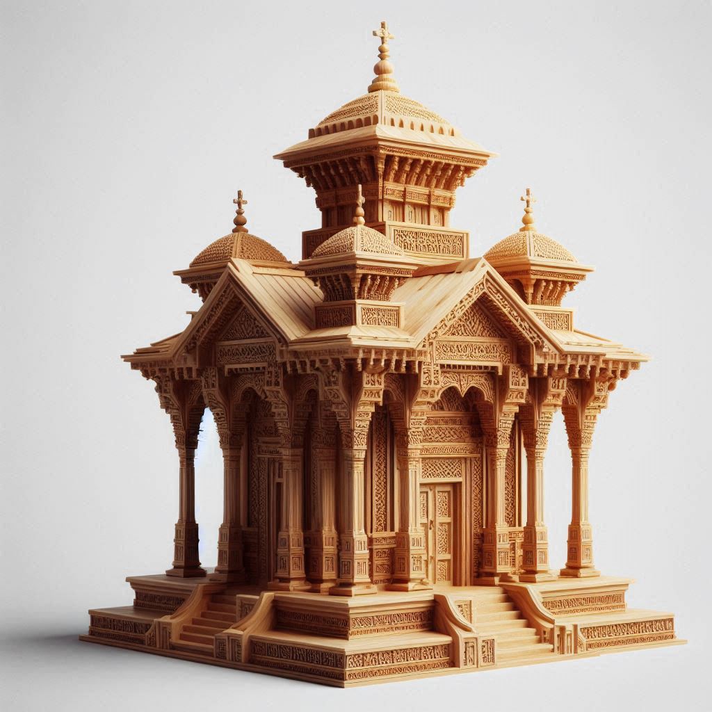 Hardwood wood Temple