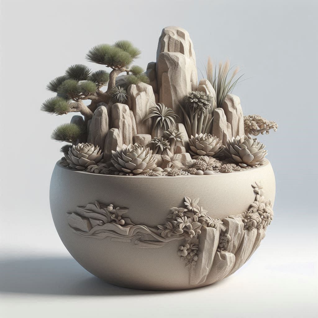 Stone Flower Pots